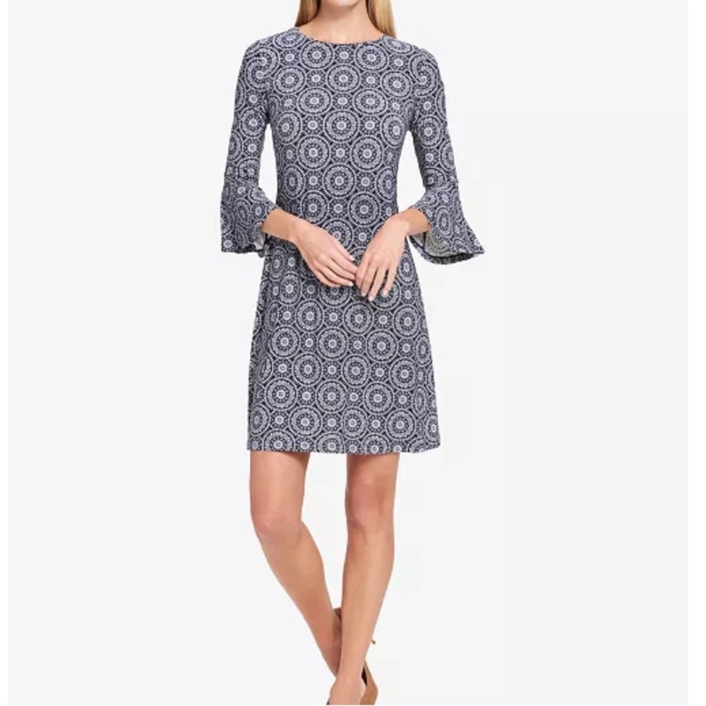 Tommy Hilfiger Jersey Bell Sleeve A-Line Dress